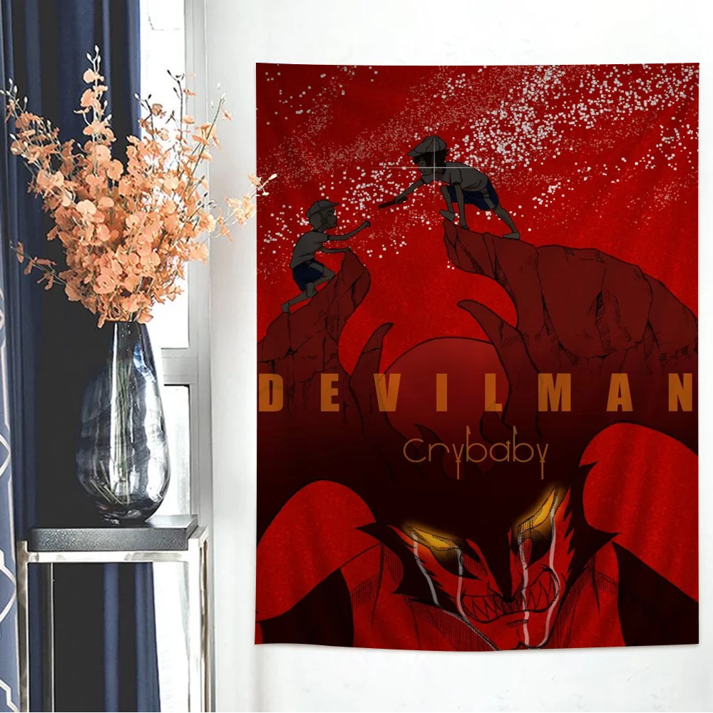 Anime Devilman Crybaby Chart Tapestry Art Science Fiction Room Home Decor Cheap Hippie Wall Hanging