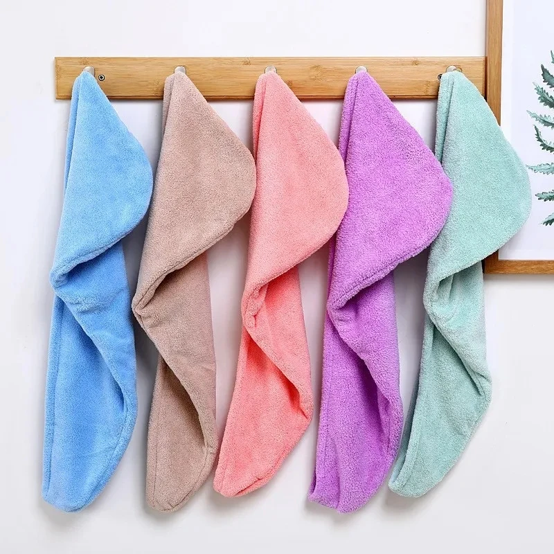 

Drying Hat Quick-dry Microfiber Hair Towel Cap Hat Bath Hat Solid Towel Cap Super Absorption Turban Hair Dry Cap