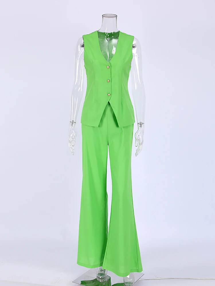 Женские офисные костюмы Mnealways18 из 2 предметов жилет топ и брюки с широкими