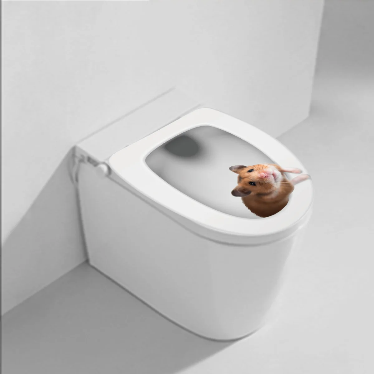 

New Creative Funny mouse Wall Stickers For Toilet Bathroom Decoration Cartoon Animal Mural Art Diy Home Decals 3D Posters