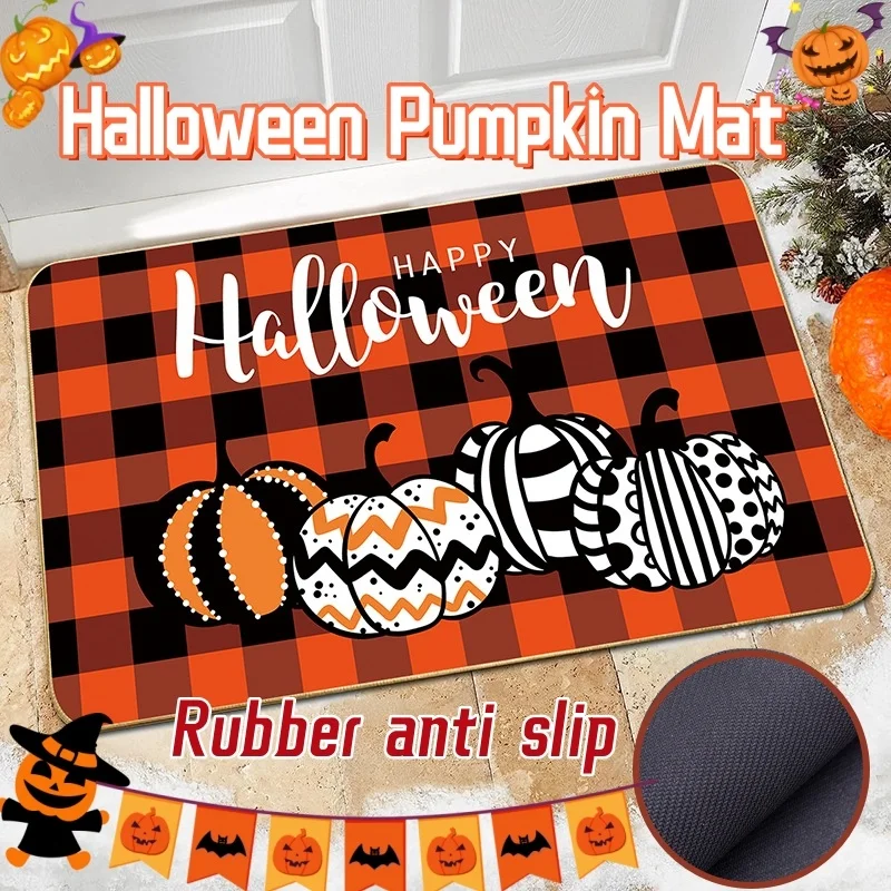 

Halloween Cute Pumpkin Placemat Bat Ghost Coffee CupTable Mats Kitchen Decor Mat Tablecloth outdoor Non Slip Rugs Area Soft
