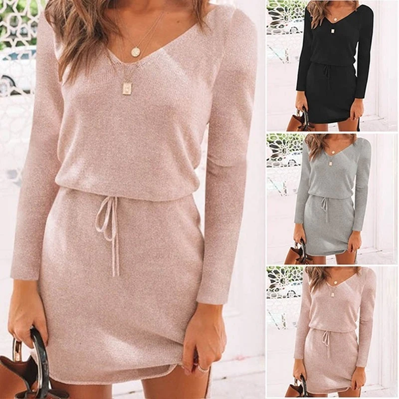 

New Fashion Women Sexy Irregular Dress Lace Up High Waist Sexy Package Hip Dress Night Party Dress
