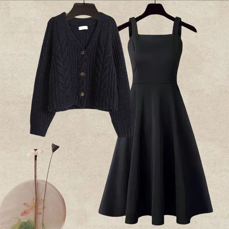 Женский Повседневный трикотажный кардиган-майка черное трикотажное