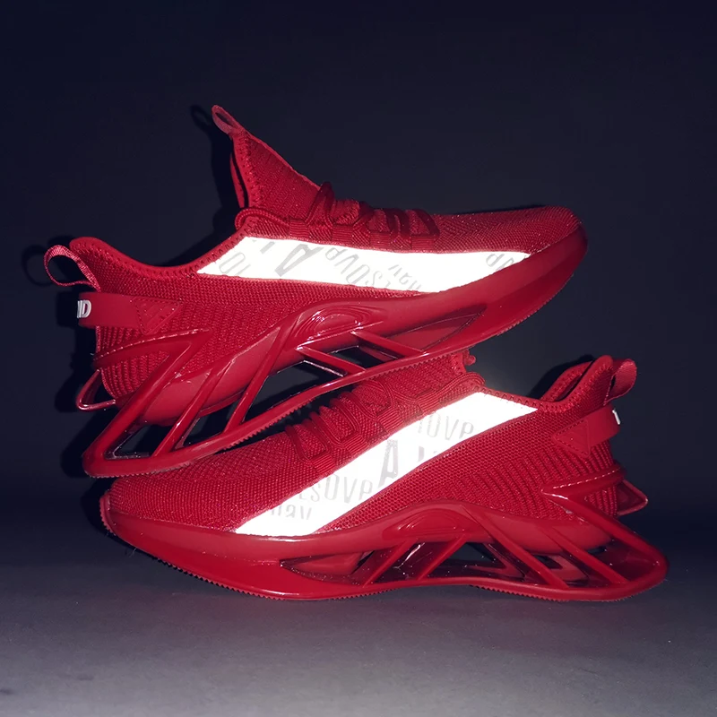 Super Cushioning Blade Men Running Shoes Breathable Mesh Sneakers Men Sport Shoes TPR Sole Tenis Masculino For Walking