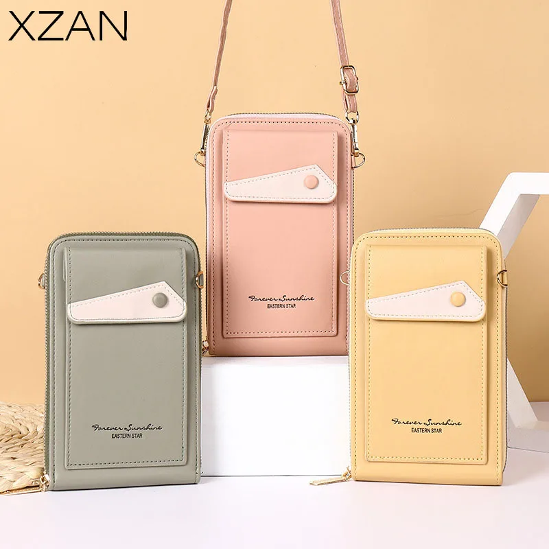 

Женская сумка через плечо из искусственной кожи, сумочка для телефона через плечо, кошелек, кредитница, мессенджер, портативная маленькая к...