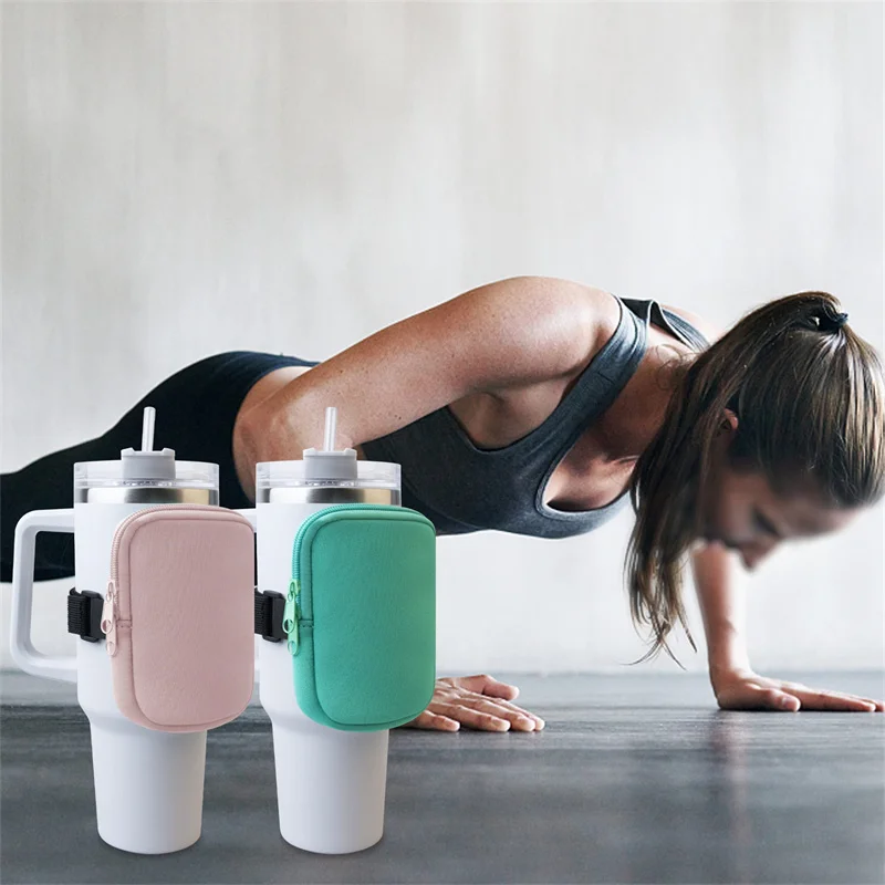 

Portable Travel Water Bottle Bag Crossbody Simple Solid Color Water Cup Protector Neoprene Protective Sleeve Storage Bag 2023