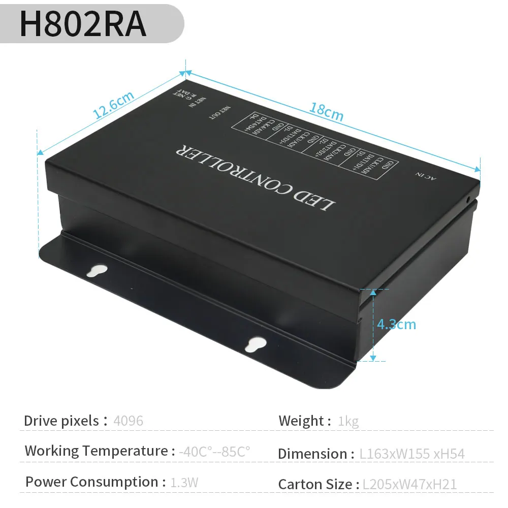 Фото H801RC H802RA H803TC WS2812B WS2811 Светодиодная лента RGBIC Artnet Eternet-SPI Пиксельный контроллер WS2815 Программируемое освещение 4 канала/8 канала №3