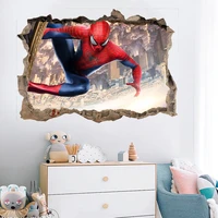disney marvel anime figure spider man 3d pvc wall stickers room decor for kids room living room kindergarten birthday gifts