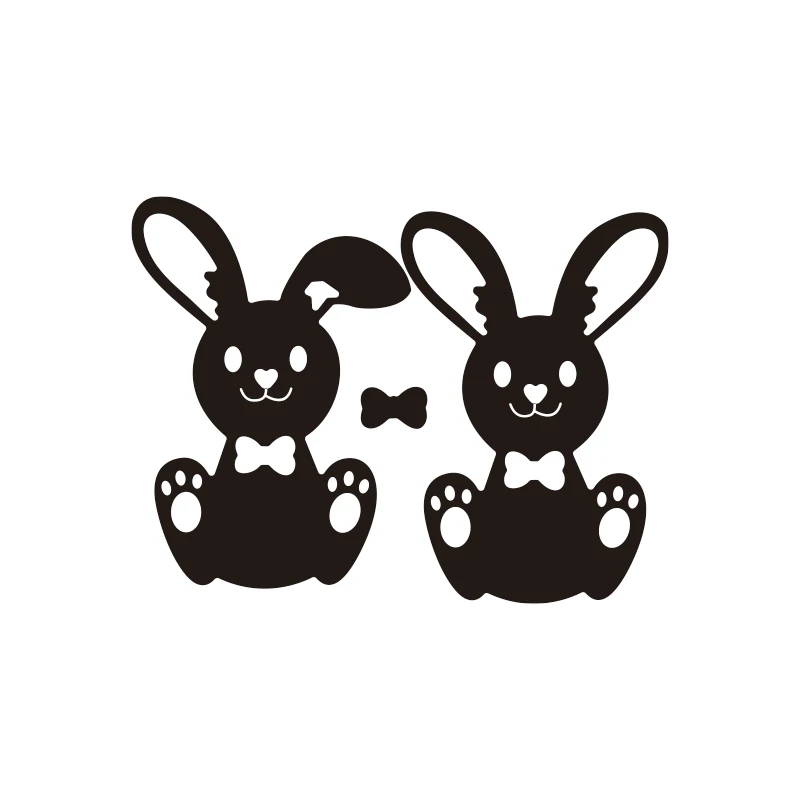 GG1008 2 шт. металлические Вырубные штампы в виде пасхального кролика милая