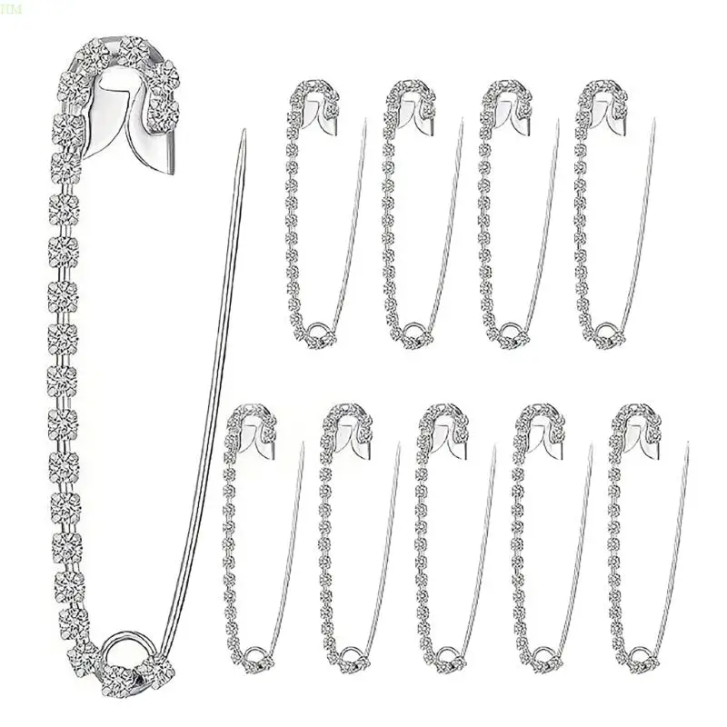 Набор из 10 блестящих булавок со стразами декоративная застежка для женской