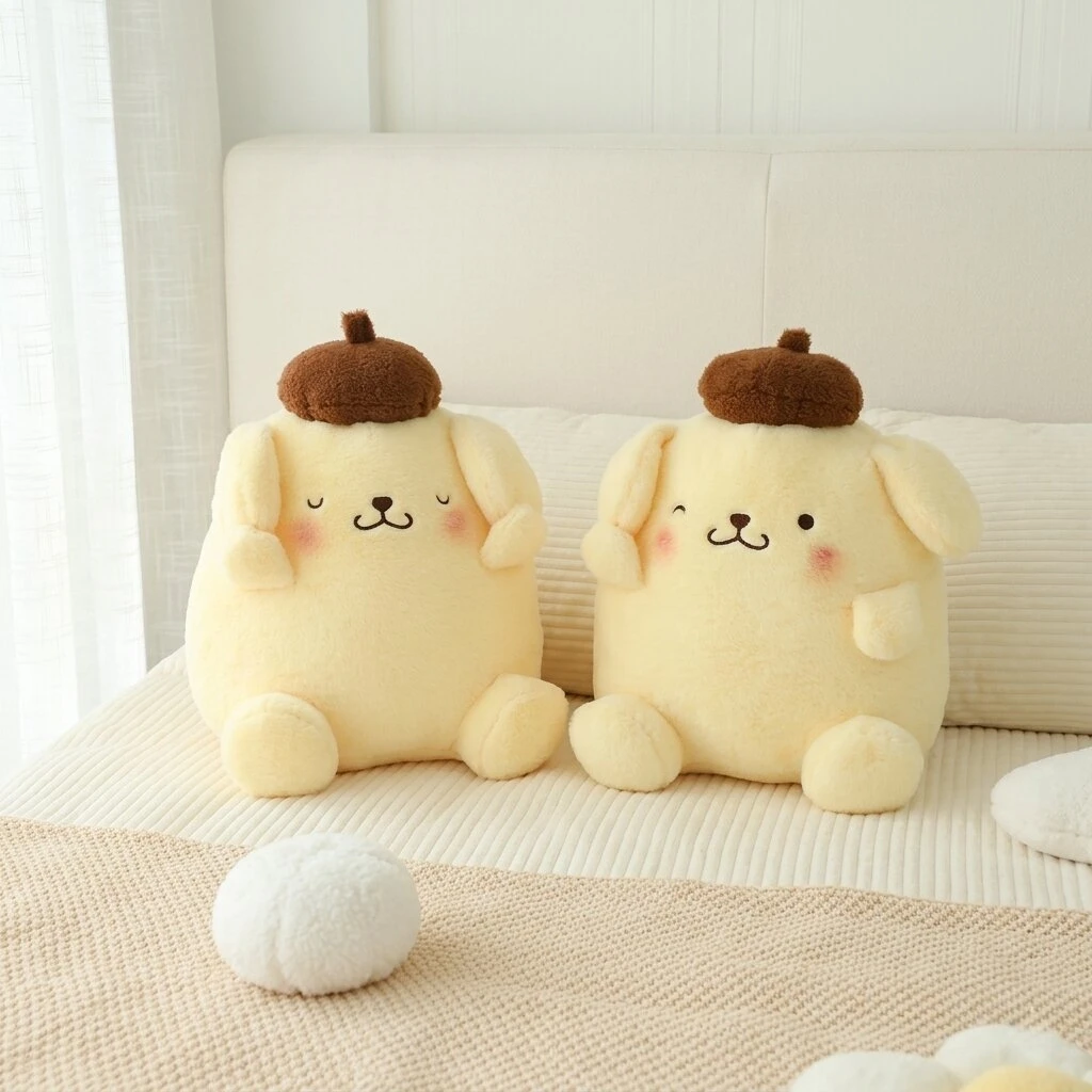 Фото Мягкая плюшевая подушка-игрушка Kawaii Pompompurin, милый подарок, кукла Помпомпурин для декора детской комнаты, подарки на Рождество и день рождения №1