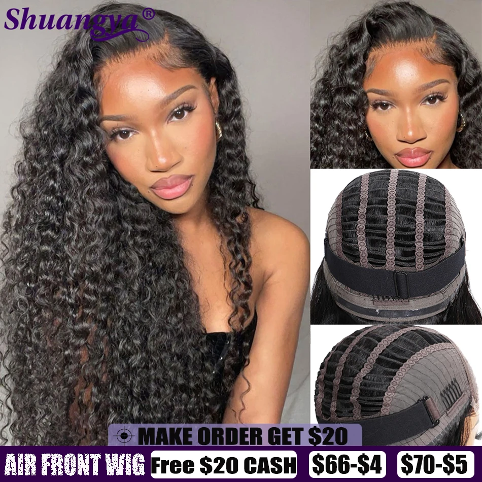 

Wear Go Gluless Lace Wig Water Wave Upgrade Breathable Air Cap 13x4 HD Lace Front Wigs For Women Deep Curly Pre-cut Lace WigS