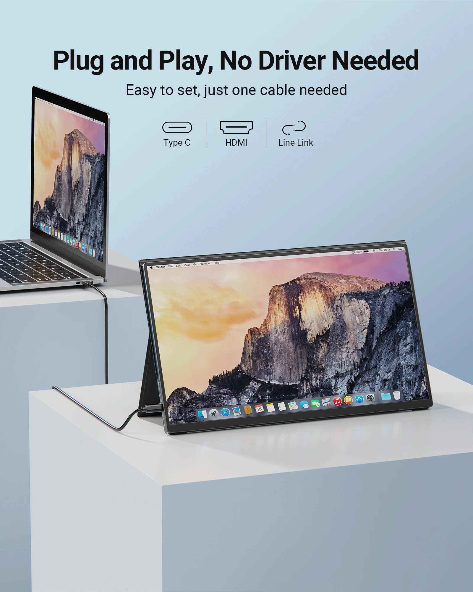 15.6-дюймовый портативный монитор Slim FHD IPS HDR LCD USB-C Type C Travel для ноутбука телефона xbox Switch PS4 Eye Care On.