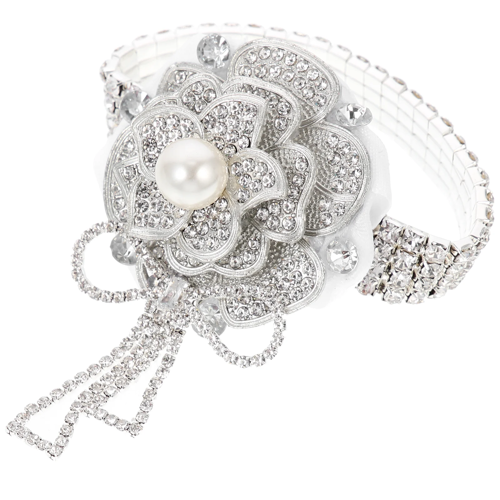 

Wrist Flower Wedding Bouquets Prom Corsage Wristlet Rhinestones Bridegroom Band