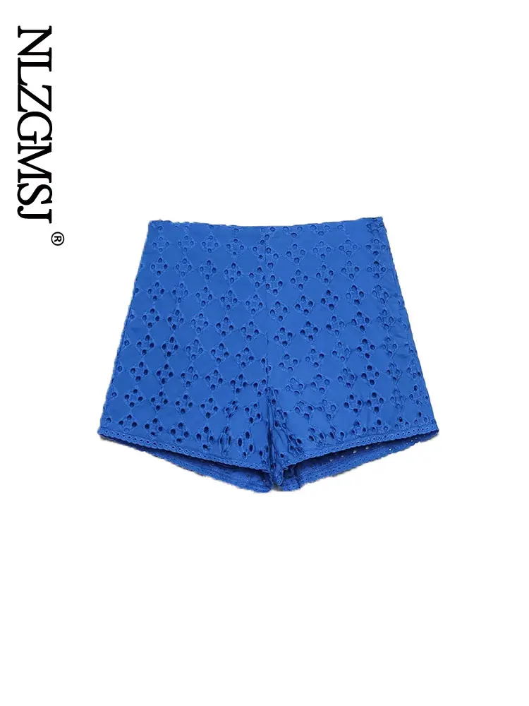 

Женские модные шорты с вышивкой Nlzgmsj, винтажные короткие брюки с высокой талией и боковой молнией, 202207