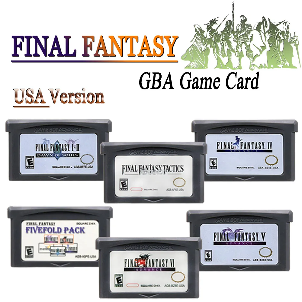 

Final Fantasy GBA Game Cartridge 32 Bit Video Game Console Card Dawn Of Souls Tactics Fivefold Pack For GBA/SP/DS
