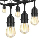 Светодиодная гирлянсветильник 48 футов, 15 лампочек, IP65, водонепроницаемое наружное украшение, гирлянсветильник для свадебной вечеринки, лампа 2 Вт, S14, бусины