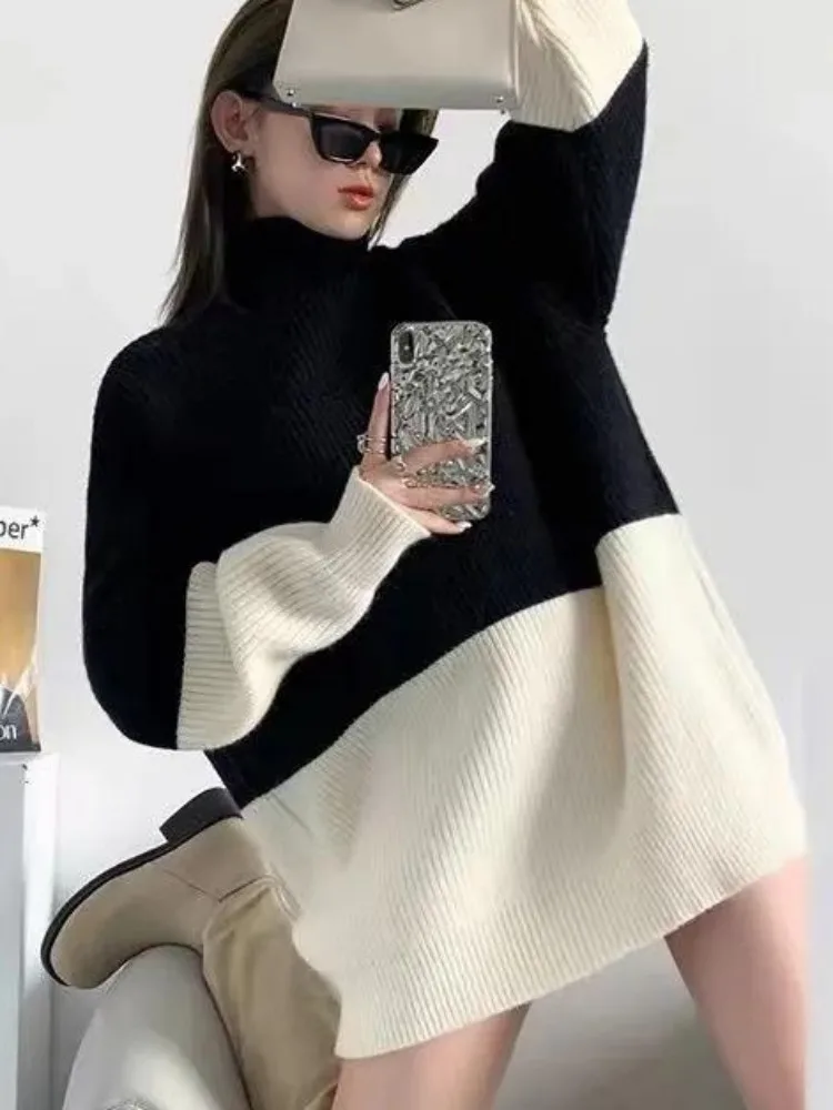 

Fashion Women Sweaters 2023 New Thickening Knit Long Sleeve Women's Turtleneck Oversize Pullovers Autumn Winter Sweater Women