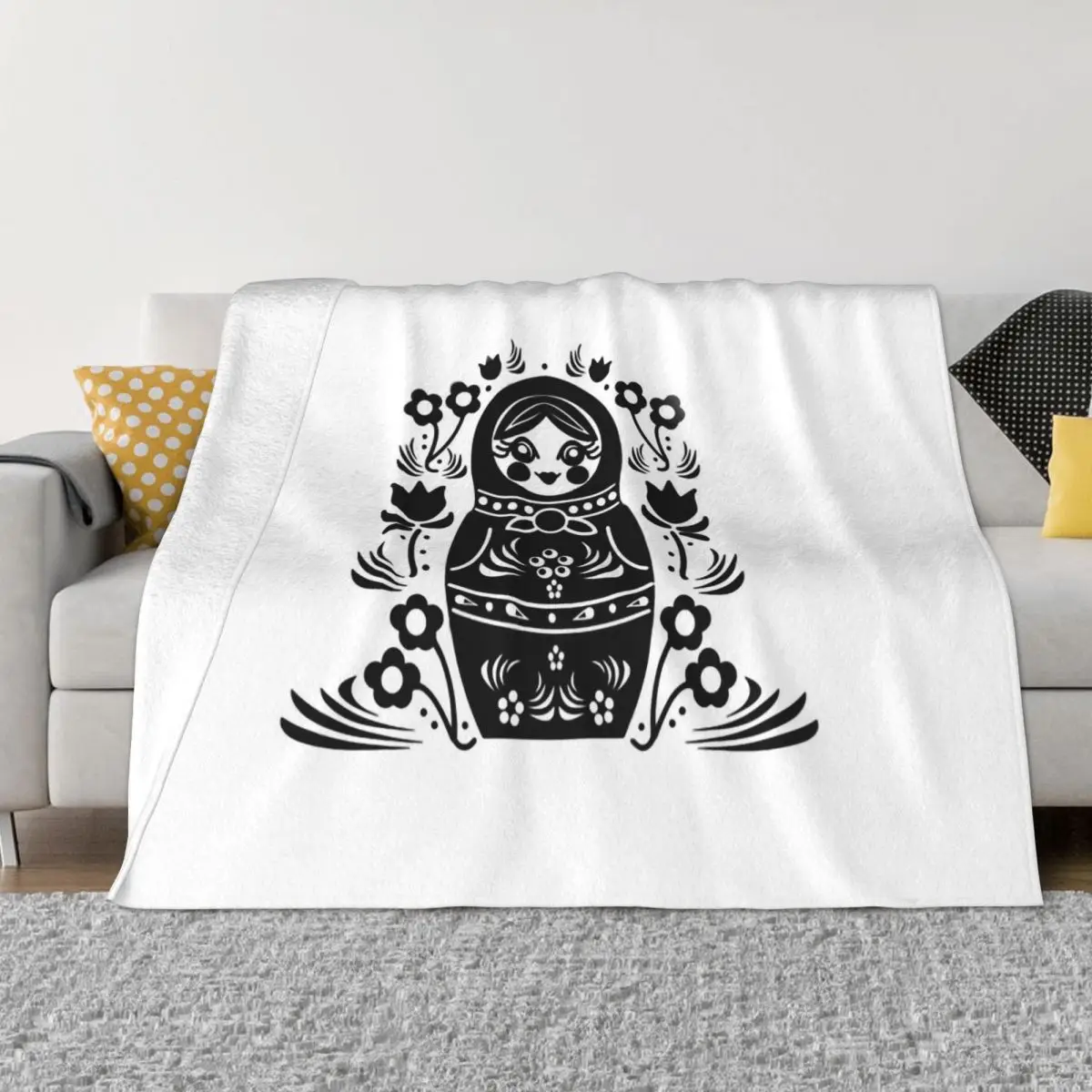 

Матрешка кукла русская культура цветы портативные теплые пледы одеяла для постельных принадлежностей для путешествий