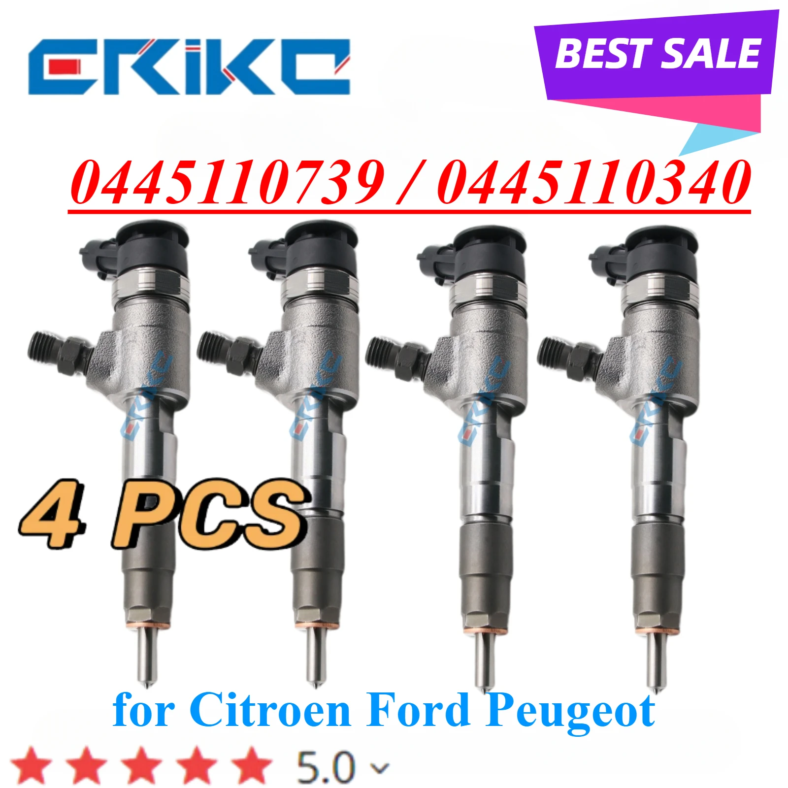 4 шт. 0445110739 Автоматический инжектор 0445110340 Форсунка впрыска дизельного топлива