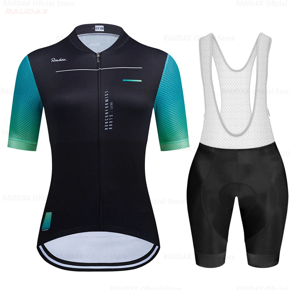 

2021 Raudax Summer Cycling Jersey Set Bike Team Cycling Clothing Women Quick Dry Uniform Bicycle Jersey Suit Ropa Ciclismo Mujer
