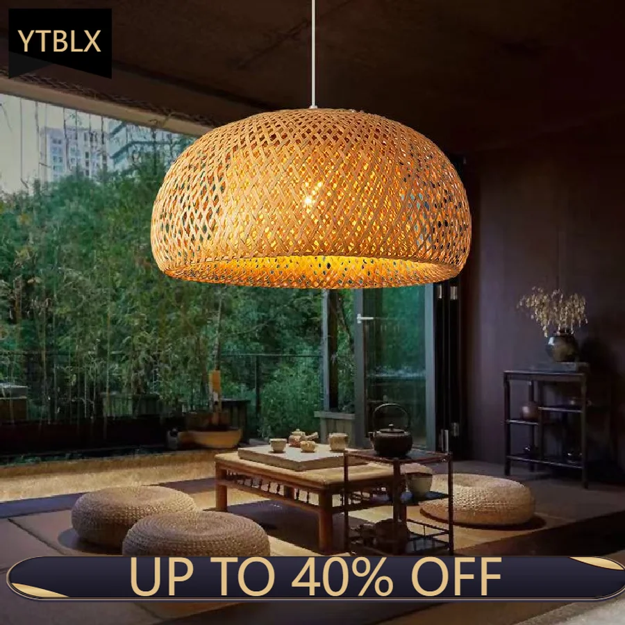 

100% ручная плетеная бамбуковая люстра, подходит для отеля, сада, столовой, гостиной, люстра из чистой ткани