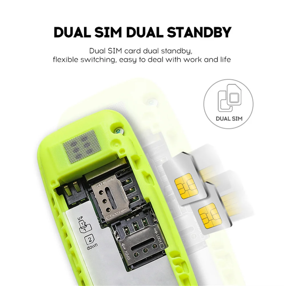 UNIWA BM310 0.66Inch Mini Phone MTK6261D GSM Quad Band Pocket Cellphones With Button Keypad Dual SIM Dual Standby for Elderly