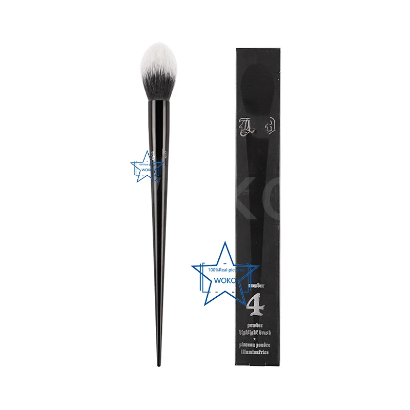 

K4 Highlighter Brush Synthetic Hair Tapered Highlighter Brush Black Sharp Handle Makeup Brush Highlighter Contour Makeup Tool