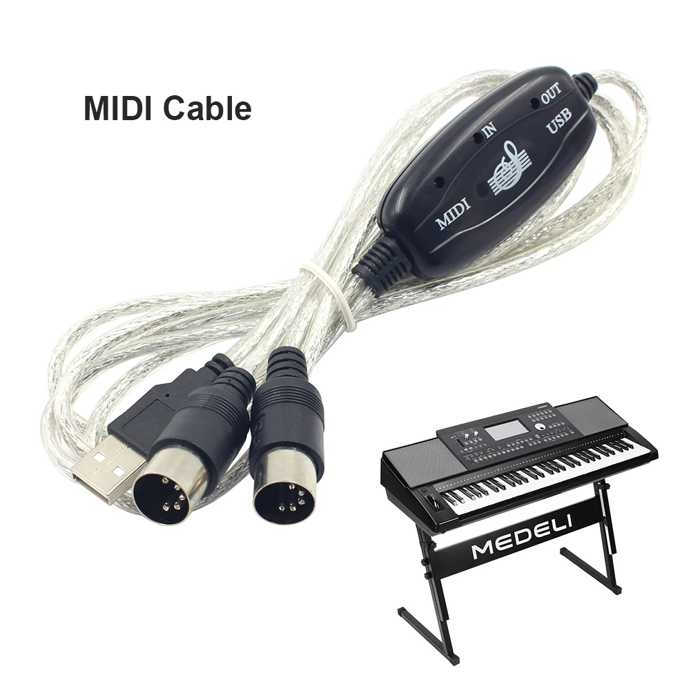 

Pro USB IN-OUT MIDI-адаптер кабель от ПК к музыке электронная клавиатура конвертер миди-кабель USB IN-OUT кабель миди-интерфейса