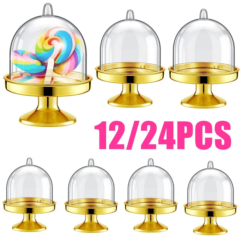 

Mini Stand With Party Cake Dessert Cupcake Lid For Display Decoration Holder Birthday Candy Chocolate 12/24pcs Supplies Wedding