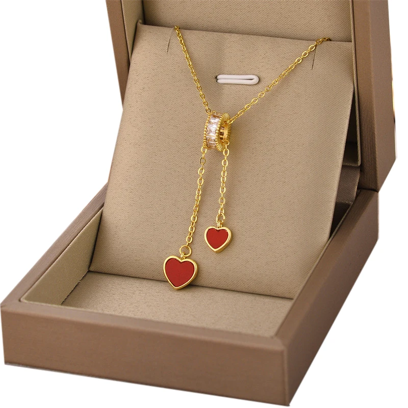 Ожерелье с подвеской в виде сердца из титановой нержавеющей стали |