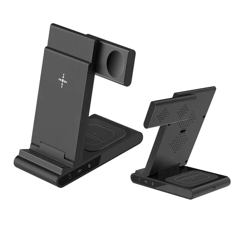 

Vertical Wireless Charger Stand For Phone 14 13 12 11 Watch 3 In 1 Foldable Fast Charging Dock Station For Air Pod Watch 7