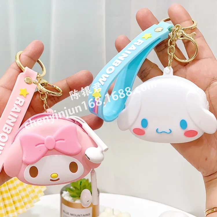 Sanrio Hellokitty Mymelody Cinnamoroll Purin симпатичная сумка для наушников силиконовый