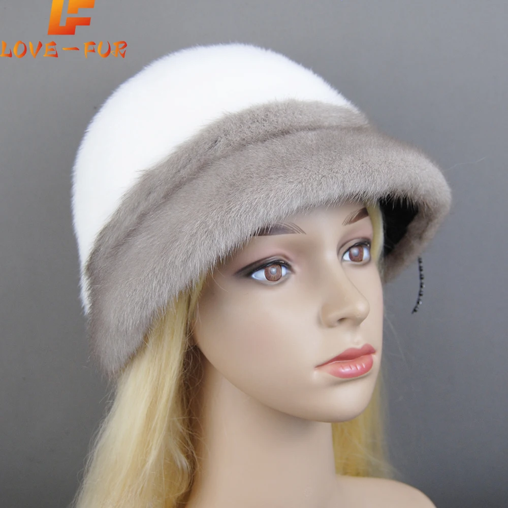 

Женские зимние однотонные шапки из меха норки с модной кирпичной кладки, шапки из натурального меха норки, новинка, Русская женская мягкая вязаная шапка-ведро из натурального меха, 2023