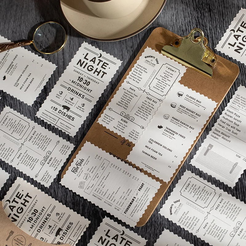Yoofun 50 Sheets Vintage Ticket Bill Scrapbooking DIY Material Paper Decorative Card Retro Label for Collage Junk Journal Diary |