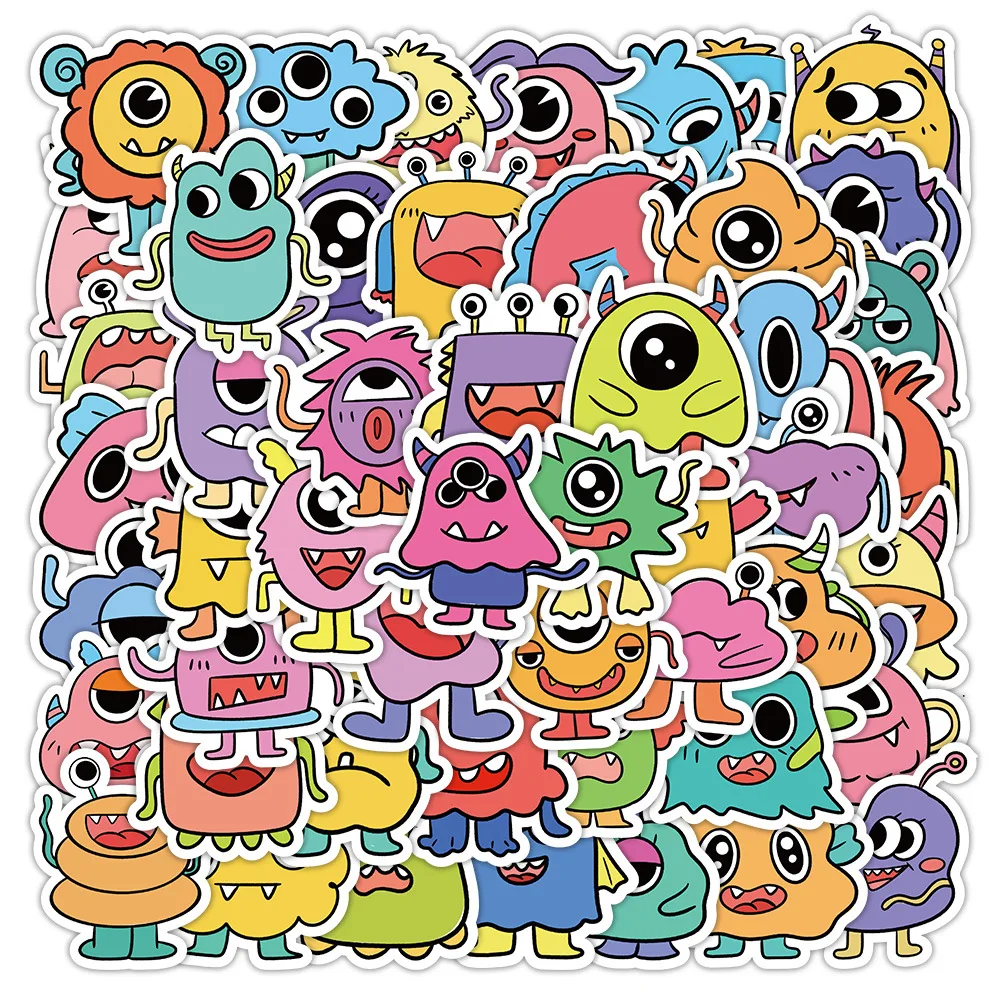 

60pcs Cartoon Eyes Monster Stickers Do Not Repeat DIY Mobile Phone Computer Luggage Motorcycle Skateboard Stickers