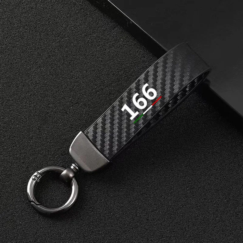 

carbon fiber Leather Keychain Car Keychain Horseshoe Buckle Jewelry For Alfa Romeo 166 Car Accessories