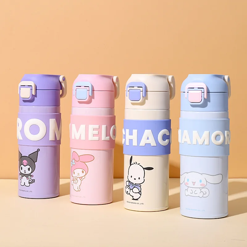 

Kawaii Sanrio Thermos Kuromi Cute Anime Outdoor Portable Handheld Cup 400Ml Pop-Up Lid Straight Drinking Mug Toys for Girls Gift