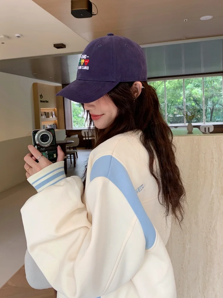 Бейсболка с вышивкой в виде сердца из Южной Кореи демисезонная Солнцезащитная