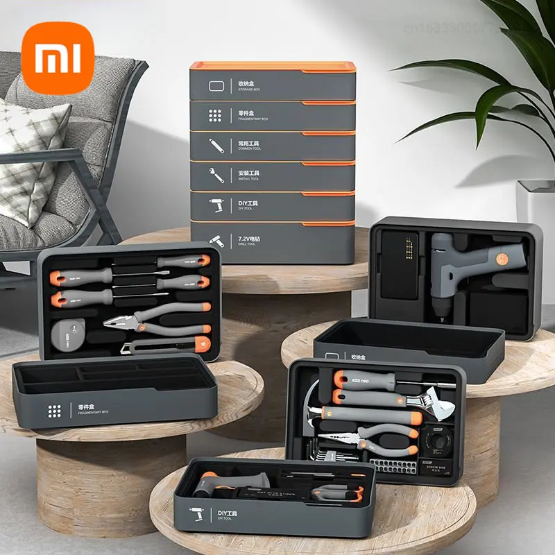 

Xiaomi Deli Electrician Tool Set Household Maintenance Hand Tools Box Set T-BOX Wrench Knife Pliers Screwdriver Multi Tools