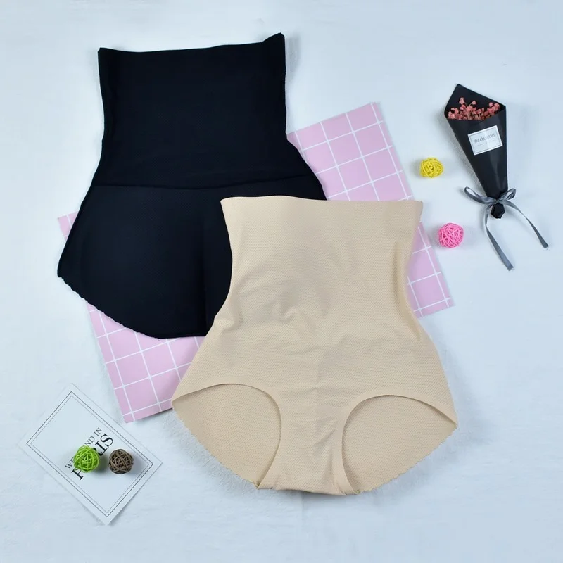 

2022 New high-waisted panties women and arm-warping fake butt for women's underwear sponge padded for home briefs