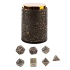7 шт., Детский набор из кубиков-металлические полигедрические игральные кости для ролевых игр (14 мм)