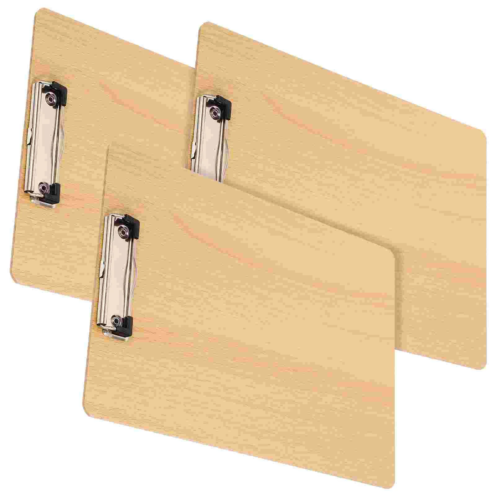 

3 Pcs Clipboards Classroom Office Colored File Folders Conference Writing Portable Students Practical Wooden Support