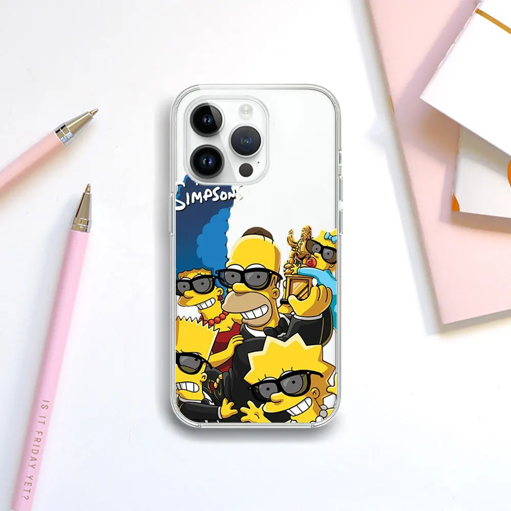 Прозрачный чехол для телефона с рисунком S-Simpsons Guy iPhone 12 11 14 13 15 16 Pro Max Plus Shell