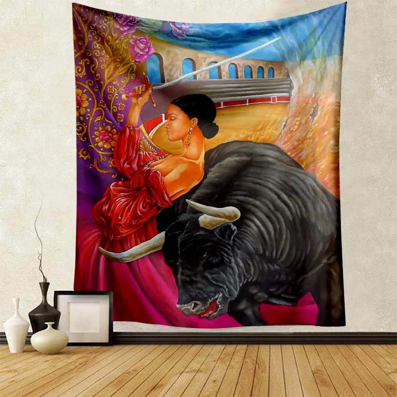 

Настенный Гобелен Matador Bullfighting с красочным принтом, декоративная занавеска для гостиной, спальни