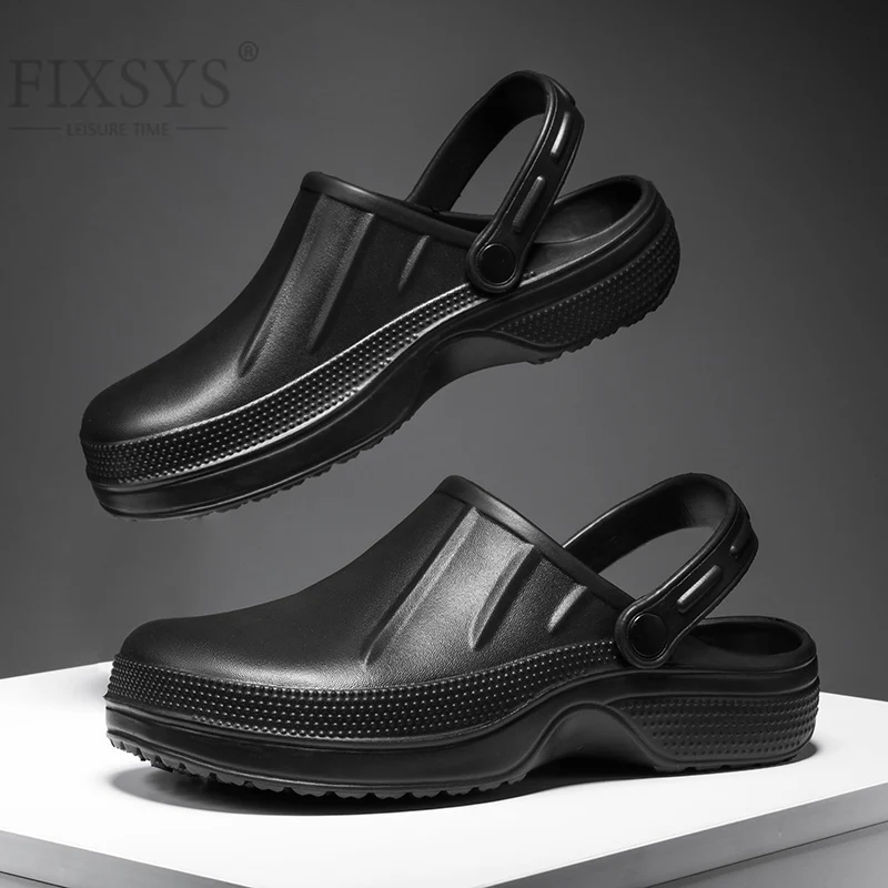 

Мужские тапочки FIXSYS 2022, водонепроницаемая обувь шеф-повара, легкая обувь для пар, уличные пляжные сандалии, садовая обувь, модные мюли
