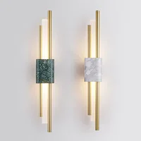 Modern LED Wall Lamp Stylish Gold and Black Pipe Acrylic Lampshade for Living Room Corridor Bedroom Sconces Light Decor Fixtures