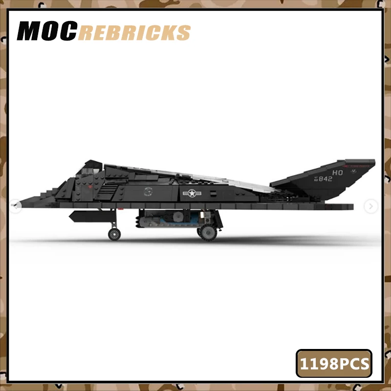 Строительный блок WW2 военное оружие F-117 истребитель Nighthawk MOC нагрудные фигурки