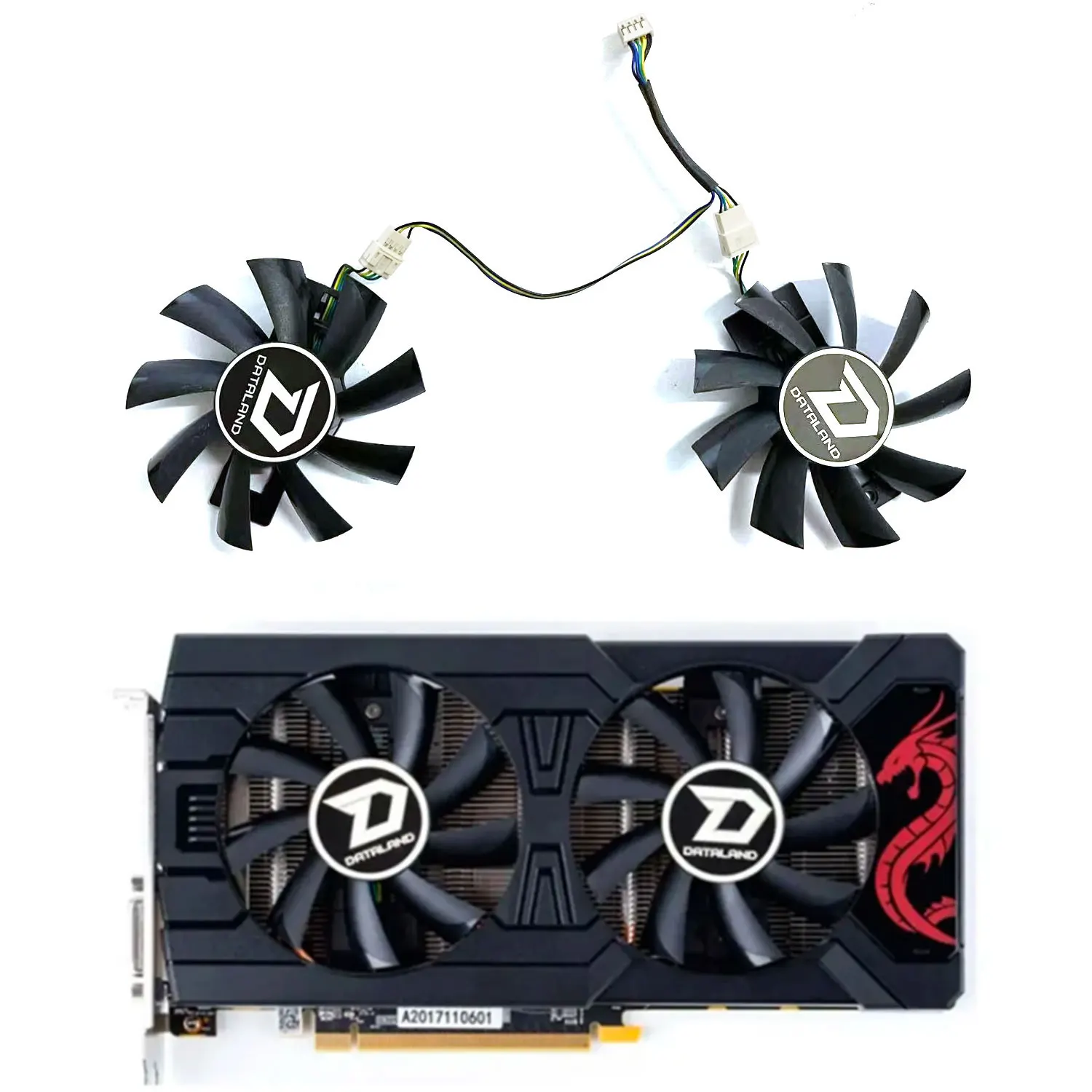 Фото Для Powercolor Radeon Rode Dragon Rx 570 Dubbele Grafische Tricks Koelventilator 87 мм 4PIN GA92B2U GA92S2U RX570 Вентилятор графического процессора №1