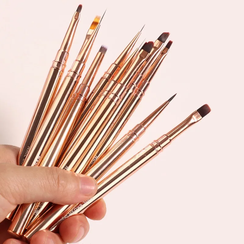 Золотая кисть для дизайна и искусственной акриловой фотографии цельная часть из